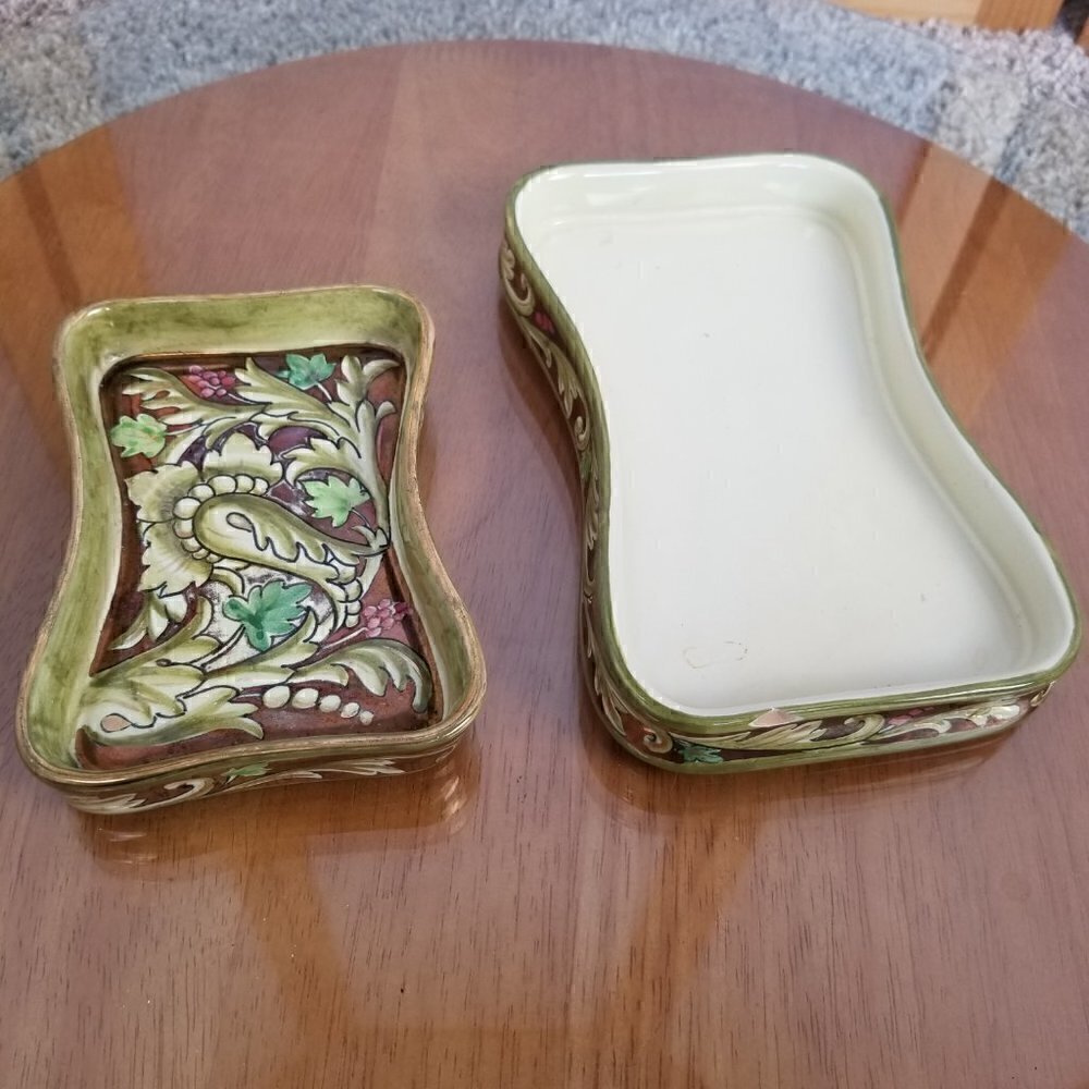 Ardalt Lustre ware Trinket Dishes Italy Set of Two Daliso Signed Lustre Vanity
